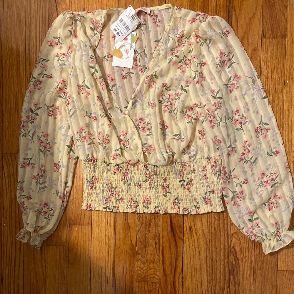 Sheer flower blouse